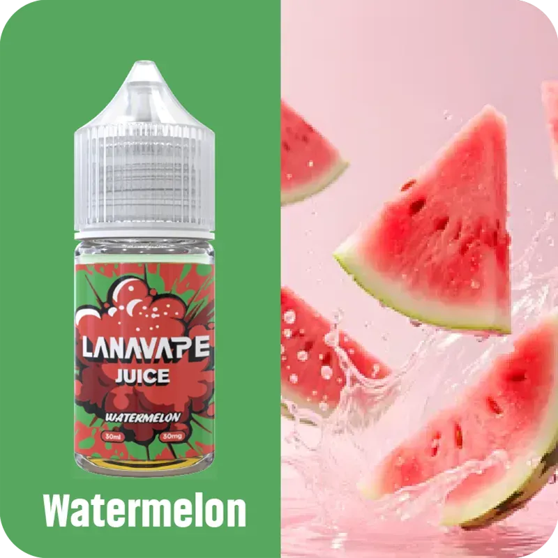 LANA 煙油清甜西瓜風味推薦,30ml 容量與 30mg 尼古丁鹽配方,專為小煙主機與注油空彈設計的台灣現貨正品。